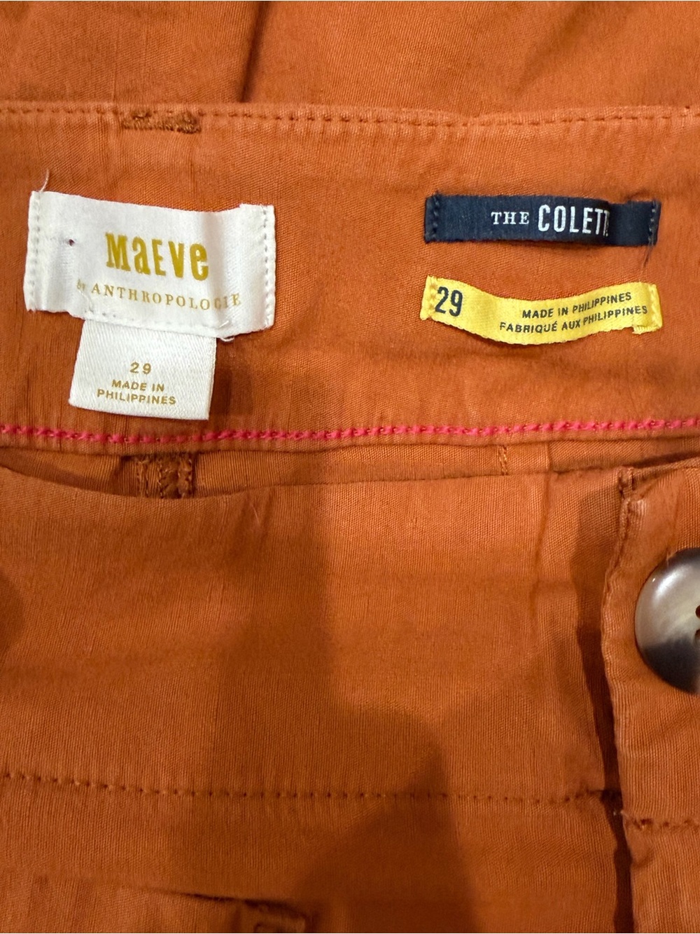 Anthropologie Maeve The Colette Pants Women’s 29 Burnt Orange Wide Leg Crop - Picture 10 of 11